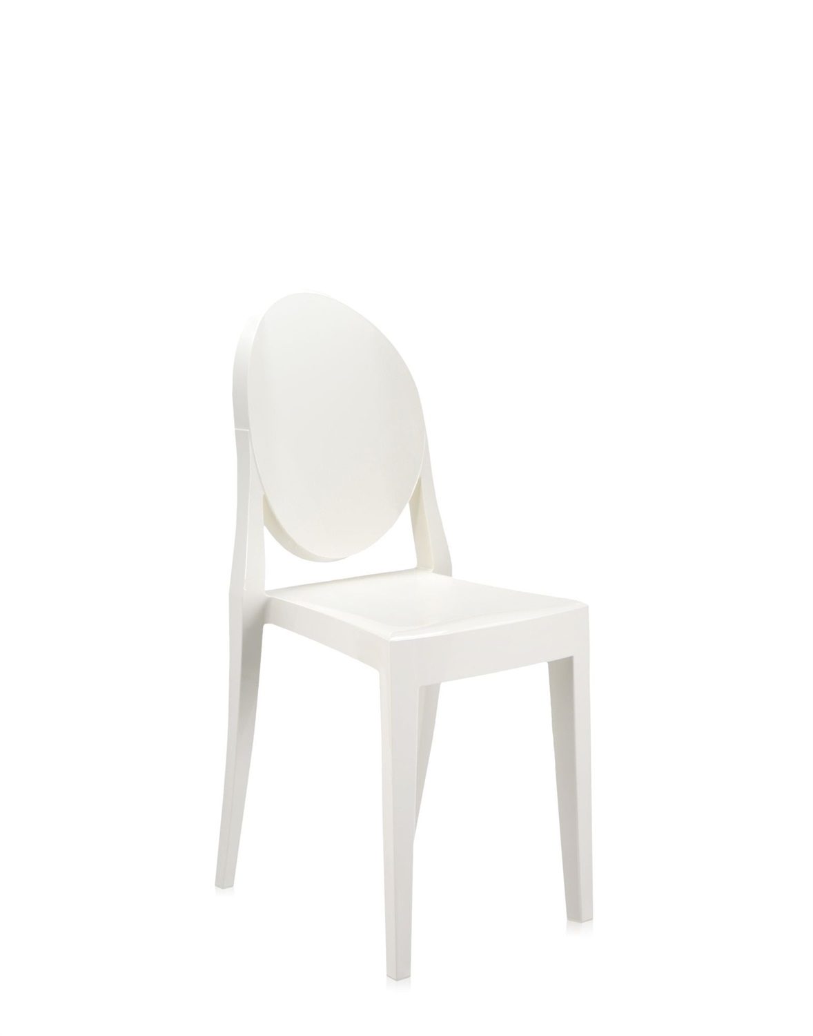 KARTELL Sedia Victoria Ghost - 4857-E5, Set da 2 Sedie, Bianco Lucido, Design Philippe Starck, Materiale Policarbonato, Impilabile, Indoor/Outdoor