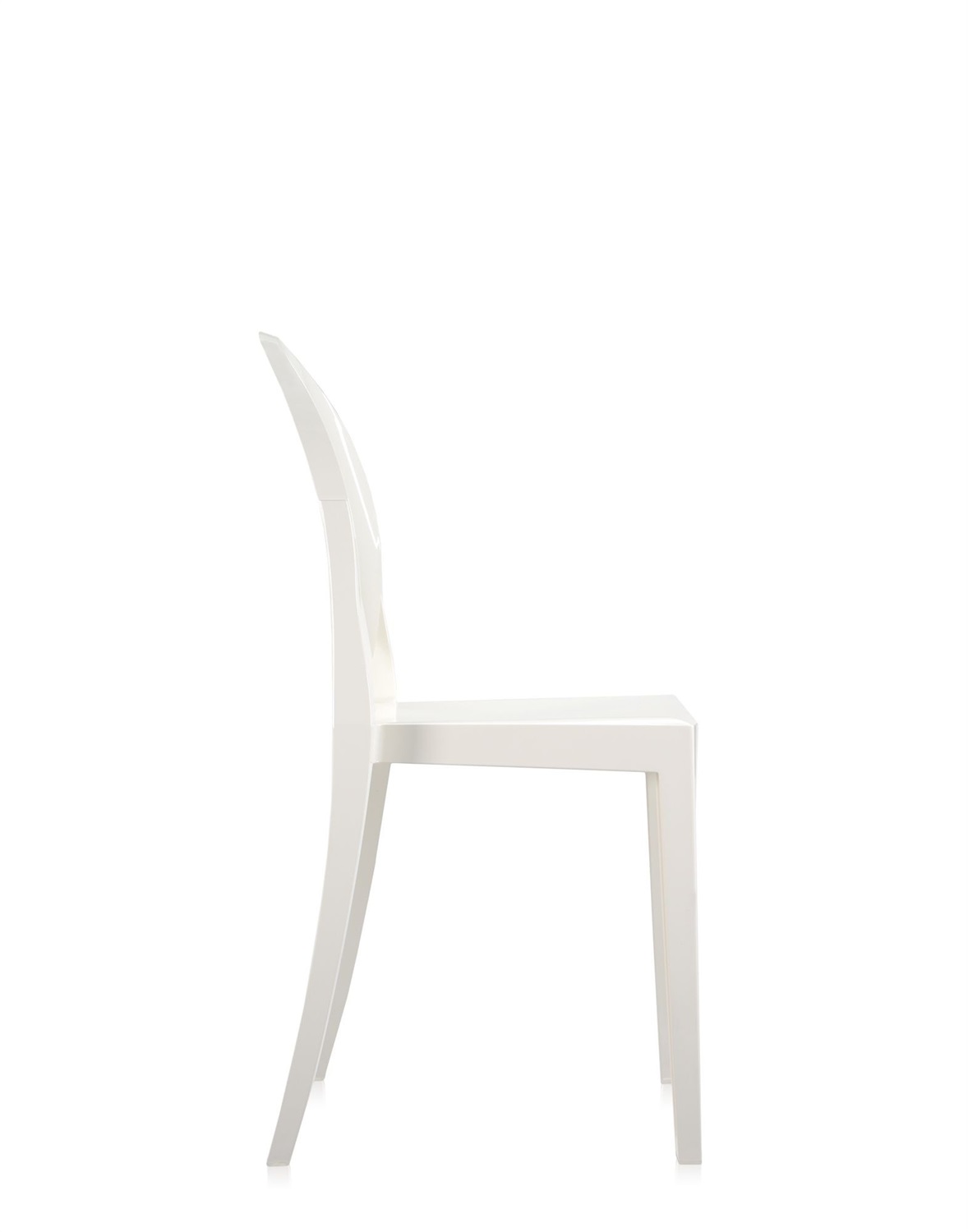 KARTELL Sedia Victoria Ghost - 4857-E5, Set da 2 Sedie, Bianco Lucido, Design Philippe Starck, Materiale Policarbonato, Impilabile, Indoor/Outdoor