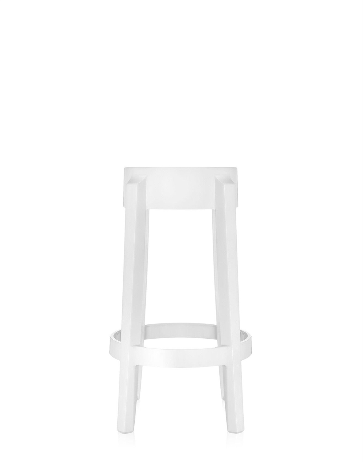 KARTELL Sgabello Charles Ghost, Set da 2, Bianco Coprente, Altezza 65 cm, Design Philippe Starck