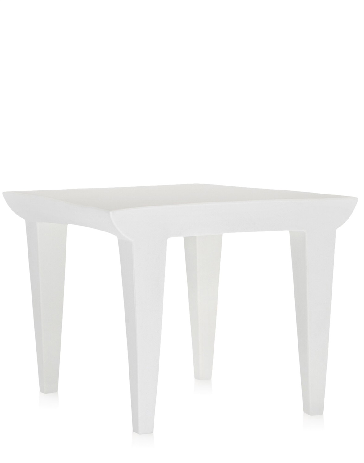 Kartell Tavolino Bubble Club - Polietilene Bianco Cera, 51,5 x 51,5 x 41,5 cm, Design Philippe Starck