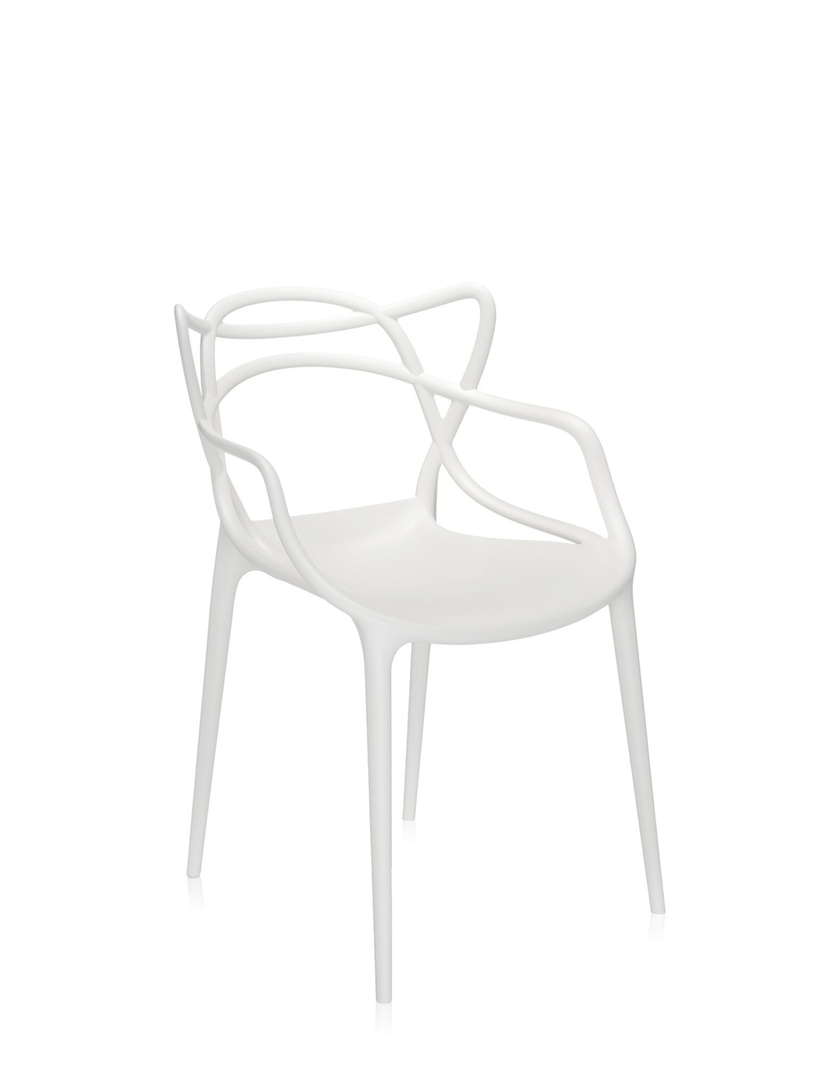 KARTELL Sedia Masters - Design Philippe Starck, Bianco, Impilabile, Materiale Riciclato, Altezza Seduta 46 cm