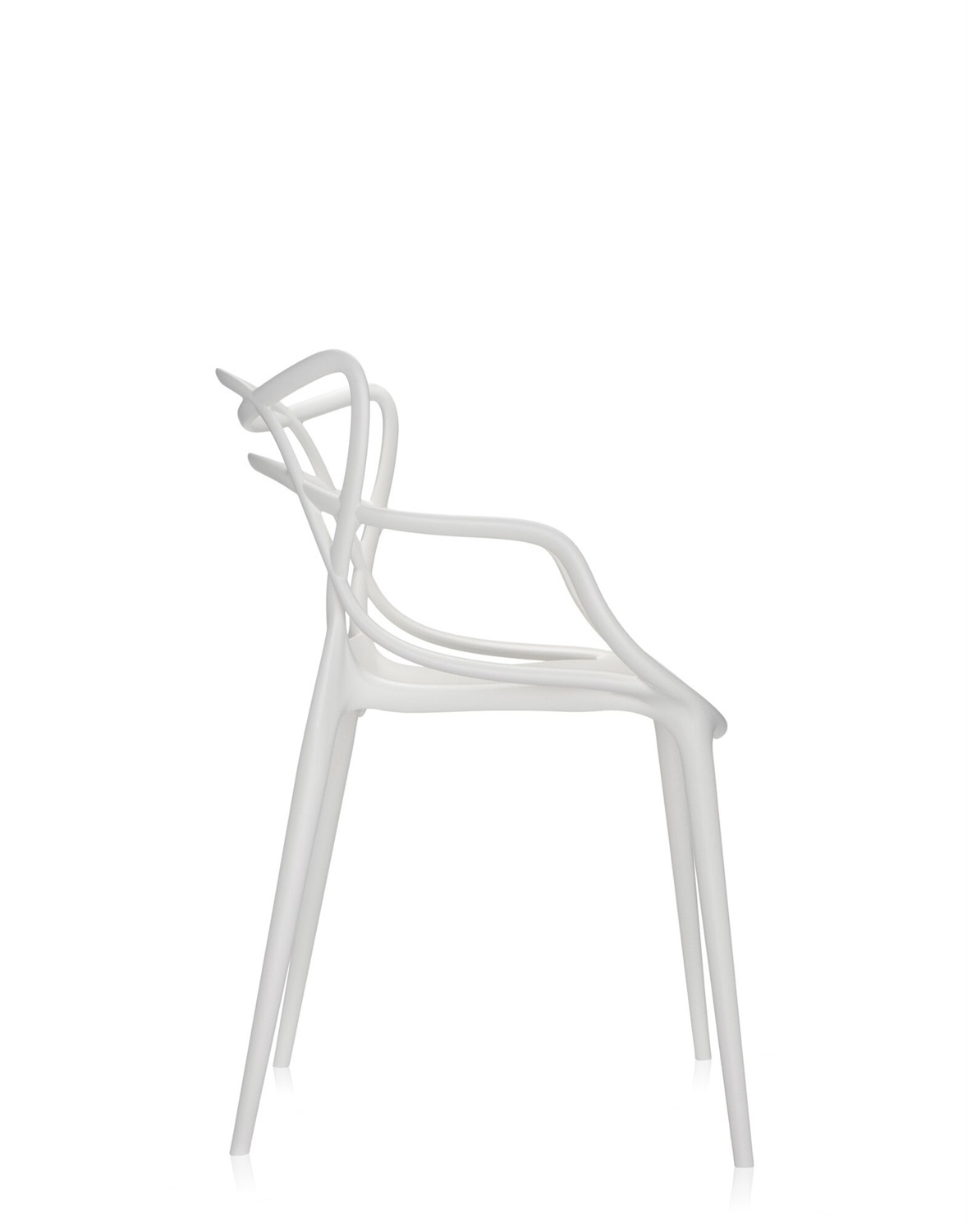 KARTELL Sedia Masters - Design Philippe Starck, Bianco, Impilabile, Materiale Riciclato, Altezza Seduta 46 cm