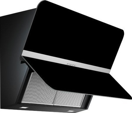 Falmec Flipper Cappa Aspirante a Parete 55 cm in Vetro Nero, 800 m³/h, Classe A, Illuminazione LED
