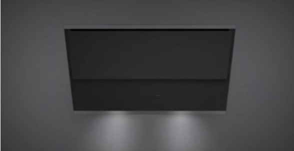 Falmec Verso Cappa Aspirante a Parete 85 cm in Vetro Nero - Potenza 800 m³/h, Classe A, Filtro Antigrasso e Illuminazione LED