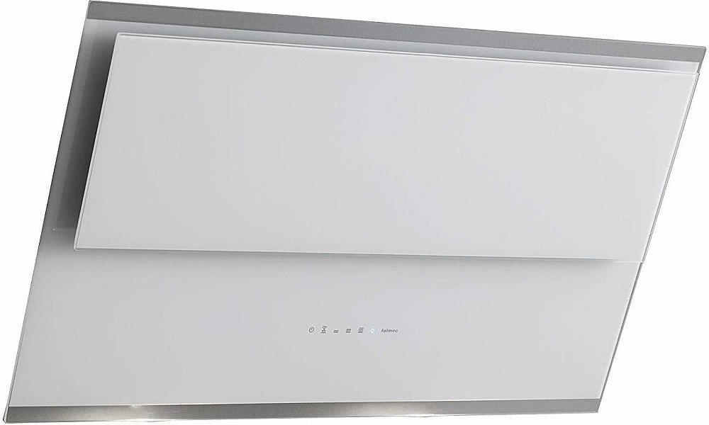 Falmec Verso Cappa Aspirante a Parete 55 cm Vetro Temperato Lucido Bianco 800 m³/h con Pulsantiera Touch e Filtro Antigrasso