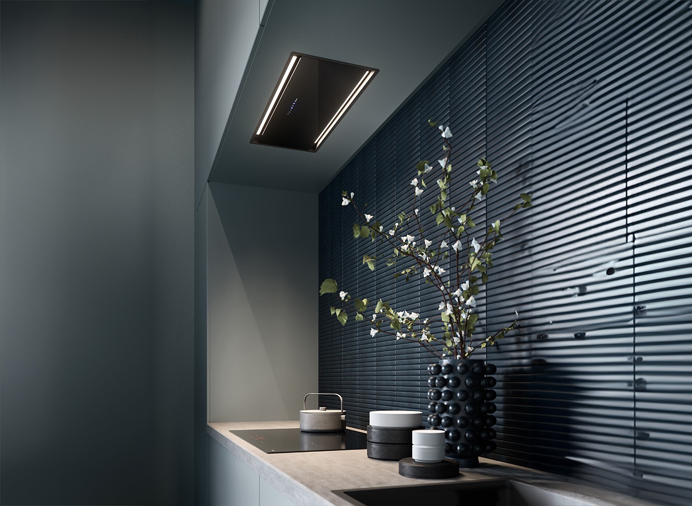 Falmec Parallel Cappa a Incasso 70 cm Nero 800 m³/h Aspirante/Filtrante Classe Energetica B