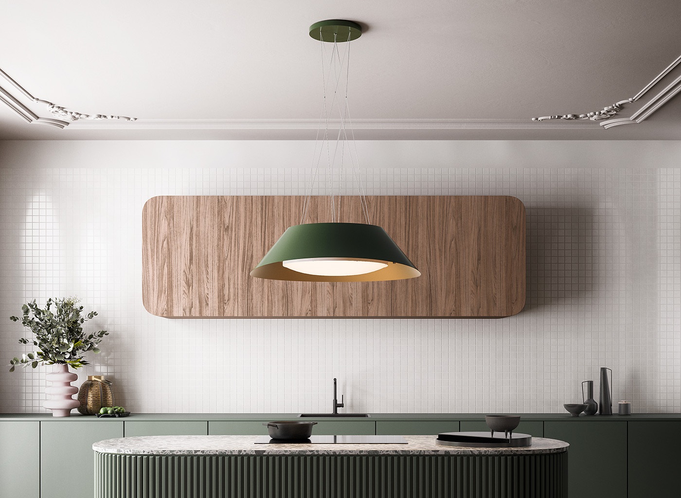 Falmec Vogue Cappa Aspirante a Isola Grigio 600 m³/h 88 cm con Filtro Antigrasso Metallico e Filtro Carbon.Zeo