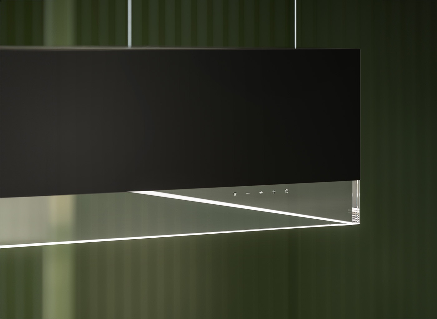 Falmec Vetra Cappa a Isola 120 cm Nero 600 m³/h Filtrante e Aspirante con Vetro Temperato