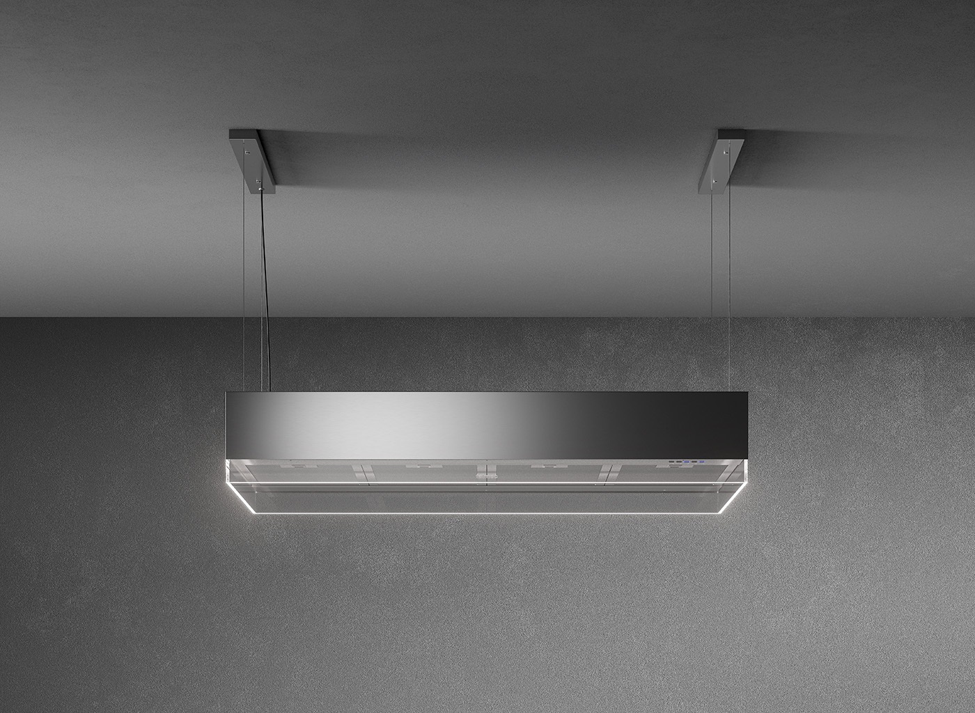 Falmec Vetra Cappa a Isola 120 cm Nero 600 m³/h Filtrante e Aspirante con Vetro Temperato