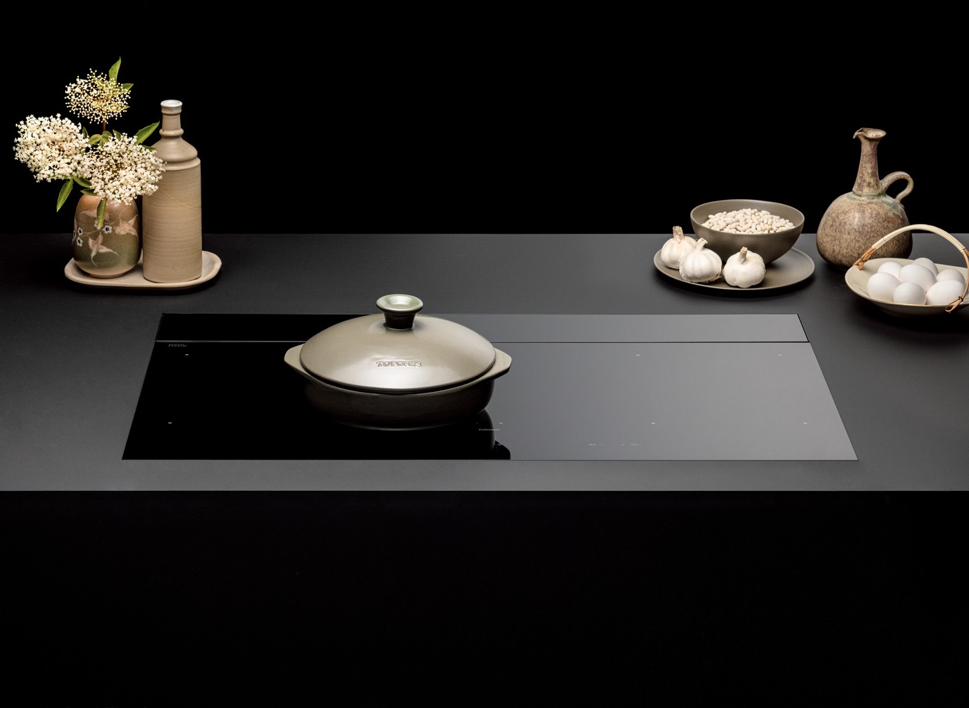Falmec Brera Nero Da incasso 89 cm Piano cottura a induzione 4 Fornelli con cappa integrata in vetroceramica