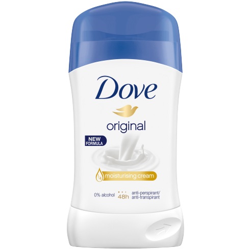 Dove Original Deodorante Stick Antitraspirante 40 ml - Fino a 48 ore di protezione, con crema idratante e vitamine E e F