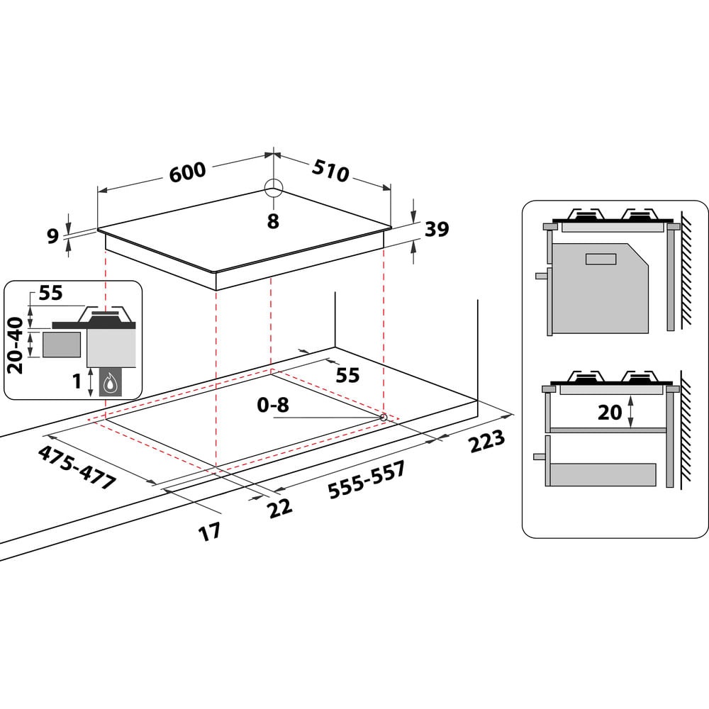 Hotpoint Ariston PCN 642 T/IX/HA Piano Cottura a Gas 60 cm da Incasso 4 Fuochi Inox con Bruciatore Tripla Corona