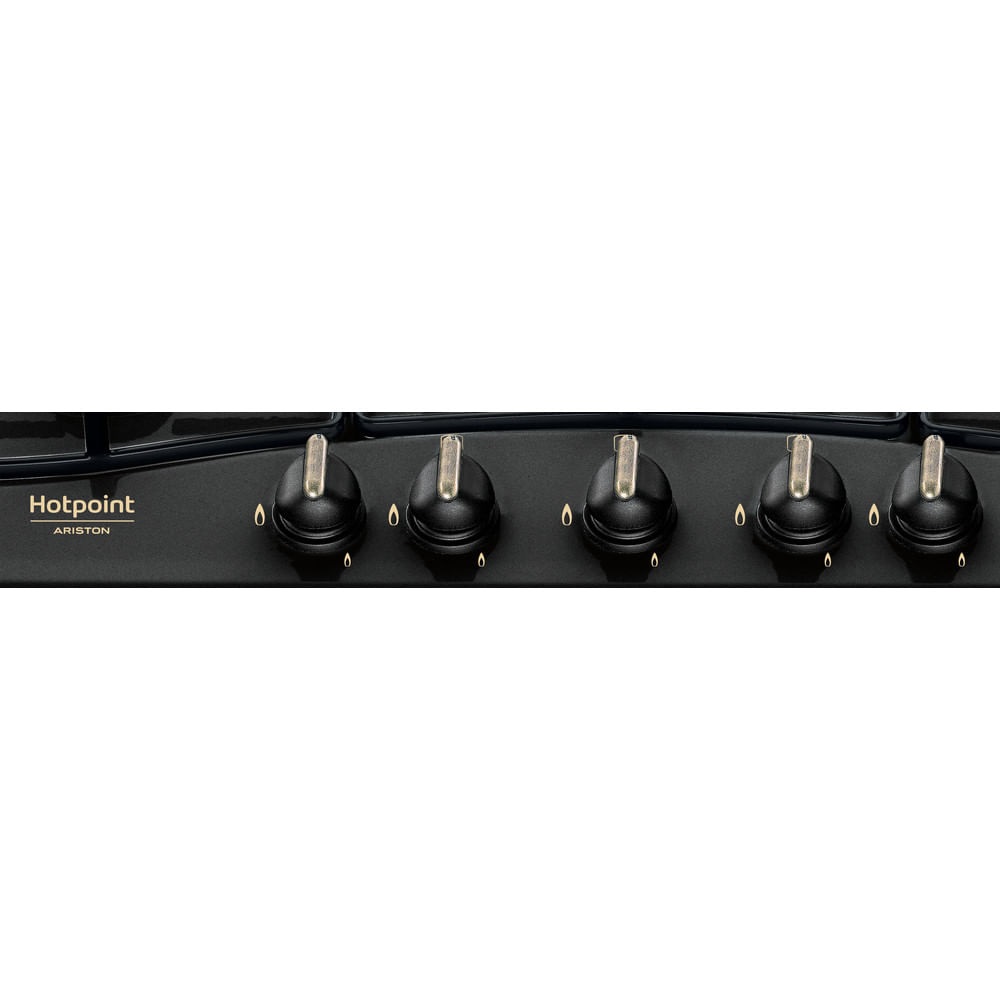 Hotpoint Piano Cottura a Gas PCN 750 T (AN) R/HA - 5 Fuochi, Tripla Corona, Griglie Smaltate, Antracite