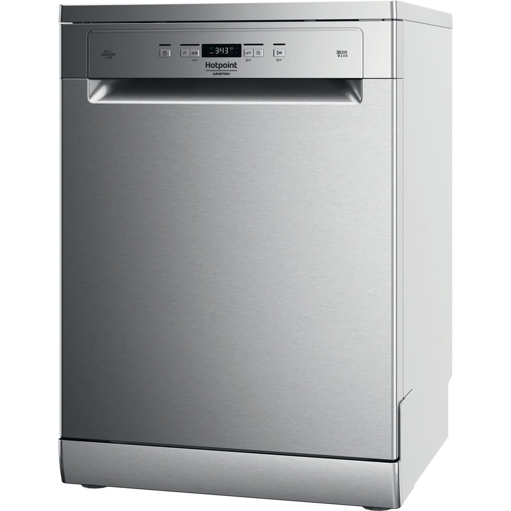 Hotpoint Ariston HFC 3C26 CW X Lavastoviglie Libera Installazione 14 Coperti Inox Classe Energetica E (A ) con Motore Inverter e 6 Programmi