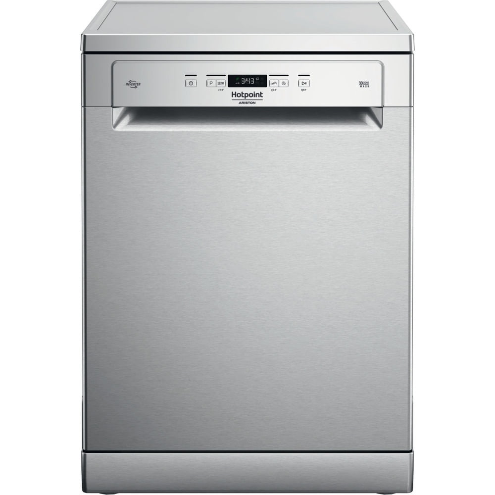 Hotpoint Ariston HFC 3C26 CW X Lavastoviglie Libera Installazione 14 Coperti Inox Classe Energetica E (A ) con Motore Inverter e 6 Programmi