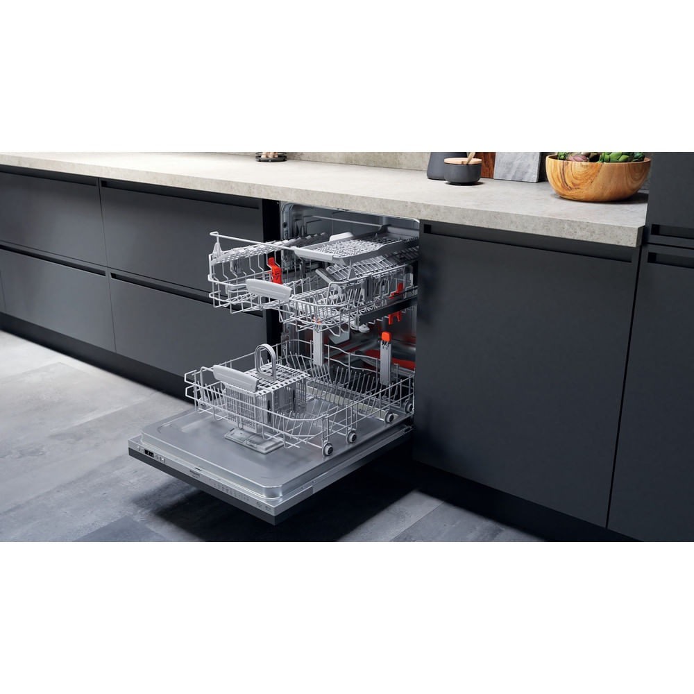 Hotpoint Ariston Lavastoviglie da incasso HIC 3C41 CW - 60 cm, 14 coperti, Classe C, Acciaio inossidabile, 9 programmi, Avvio ritardato fino a 24 ore, 41 dBA, Argento