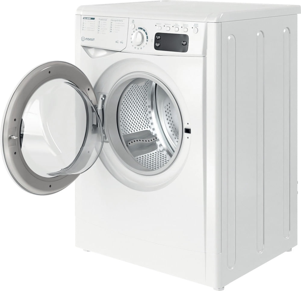 Indesit EWDE 861483 W IT N - Lavasciuga 8kg Carica Frontale, Libera Installazione, Centrifuga 1400 Giri/min, Classe Energetica D, Dimensioni 59,5x53,5x85 cm, Cerniera Porta Sinistra