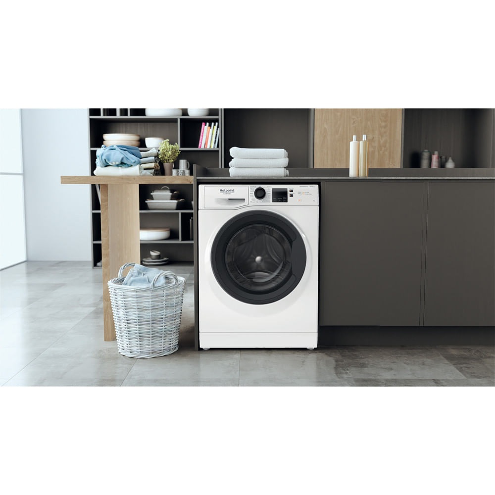 Hotpoint Ariston Active 40 Lavatrice a libera installazione NF86WK IT - Caricamento frontale, 8 kg, Classe A, Centrifuga 1400 giri/min, Silenziosità 76 dB