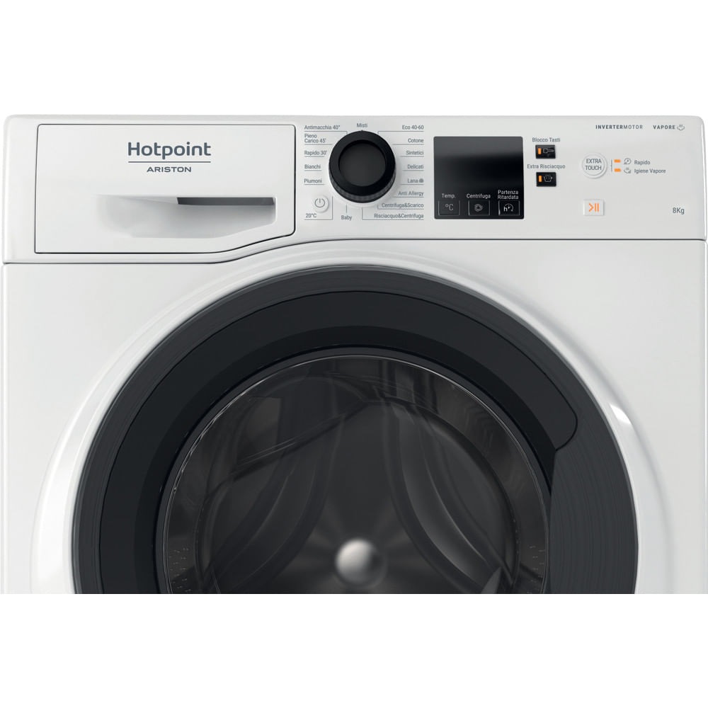 Hotpoint Ariston Active 40 Lavatrice a libera installazione NF86WK IT - Caricamento frontale, 8 kg, Classe A, Centrifuga 1400 giri/min, Silenziosità 76 dB