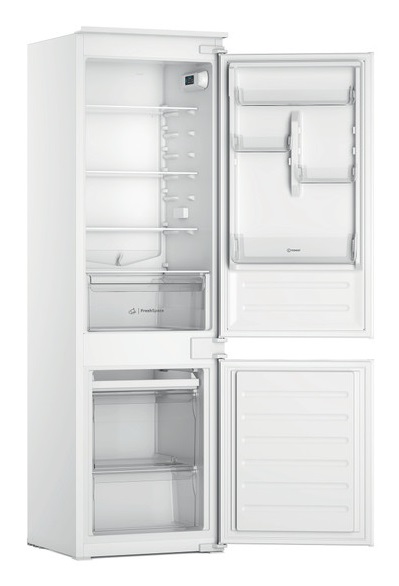 Indesit INC18D021A1 Frigorifero Combinato da Incasso 268 L Classe E Bianco, Altezza 177 cm, Emissione Acustica 34 dB, Tecnologia Low Frost