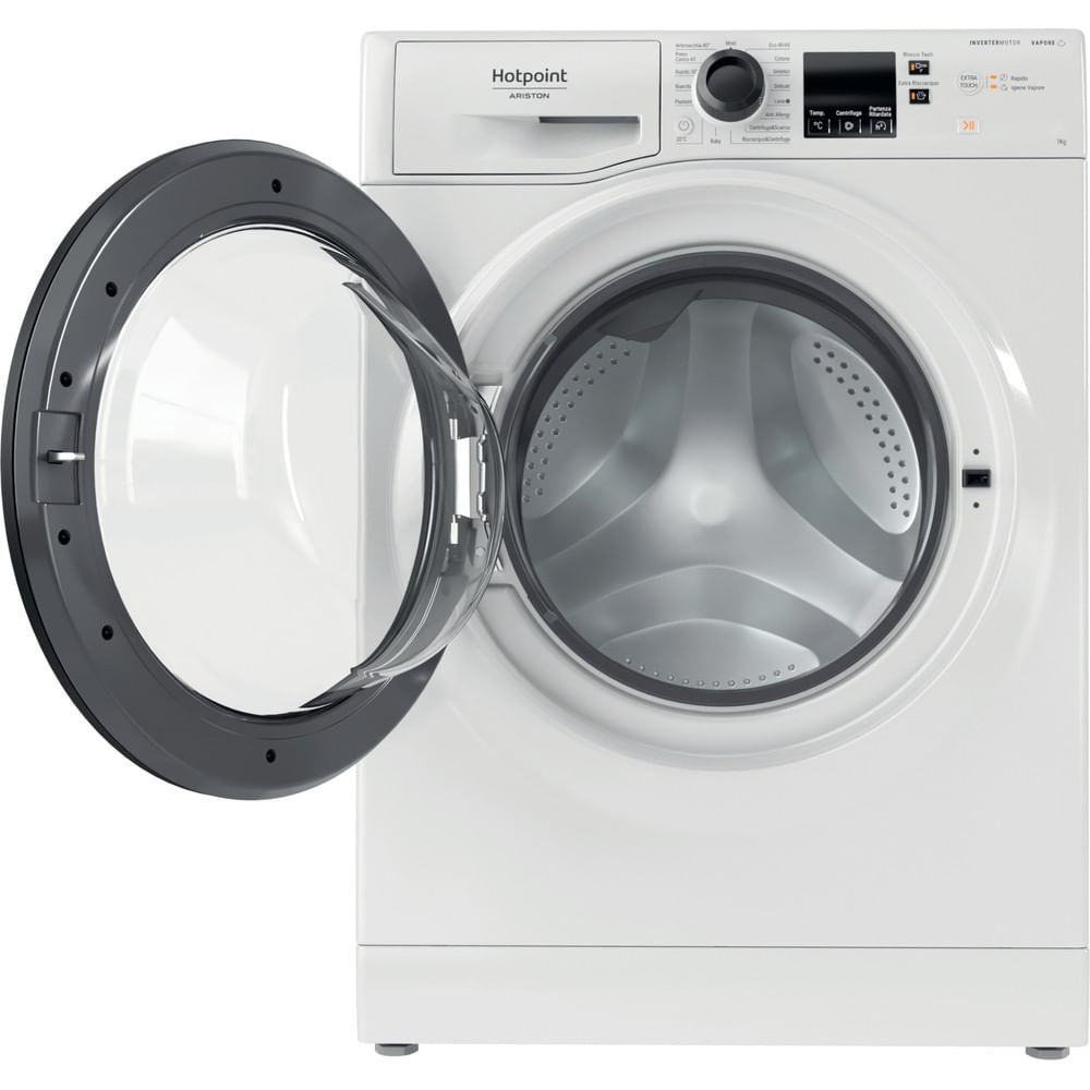 Hotpoint Ariston Lavatrice a libera installazione NF746WK IT - Caricamento Frontale, 7 kg, Classe A, 1400 Giri/min, 16 Programmi