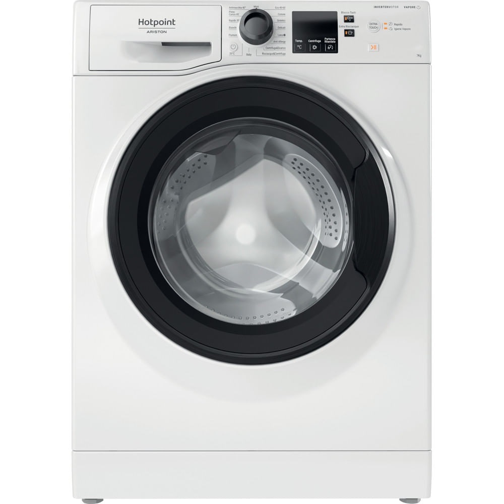 Hotpoint Ariston Lavatrice a libera installazione NF746WK IT - Caricamento Frontale, 7 kg, Classe A, 1400 Giri/min, 16 Programmi