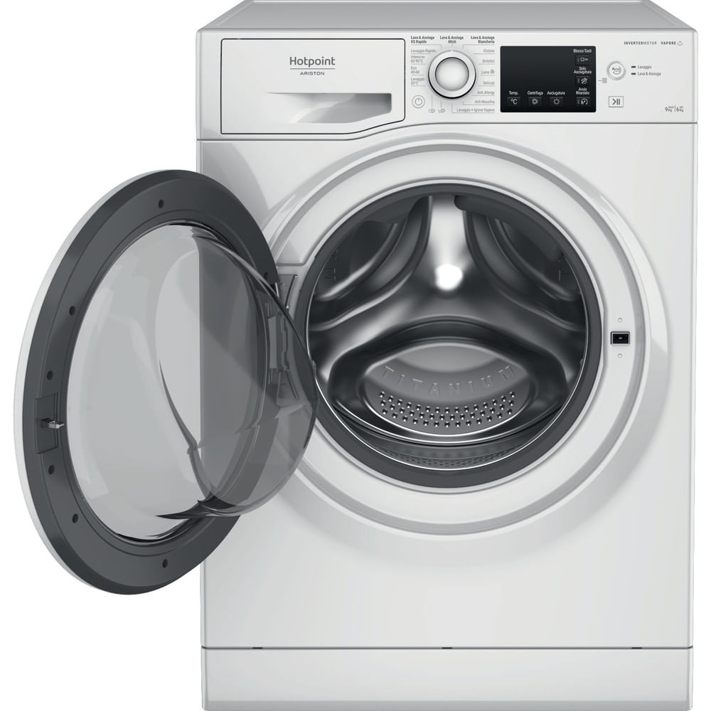 Hotpoint Ariston Lavasciuga a Libera Installazione NDBR 984469 WA IT - Capacità 9kg Lavaggio e 6kg Asciugatura, 1400 Giri/min, Bianco