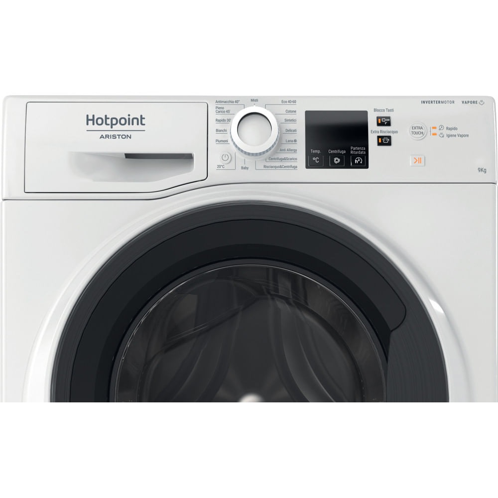Hotpoint Ariston Lavatrice 9 Kg Classe A Caricamento Frontale 1400 giri/min Bianco con Funzione Vapore e Tecnologia Inverter - NF97WK IT