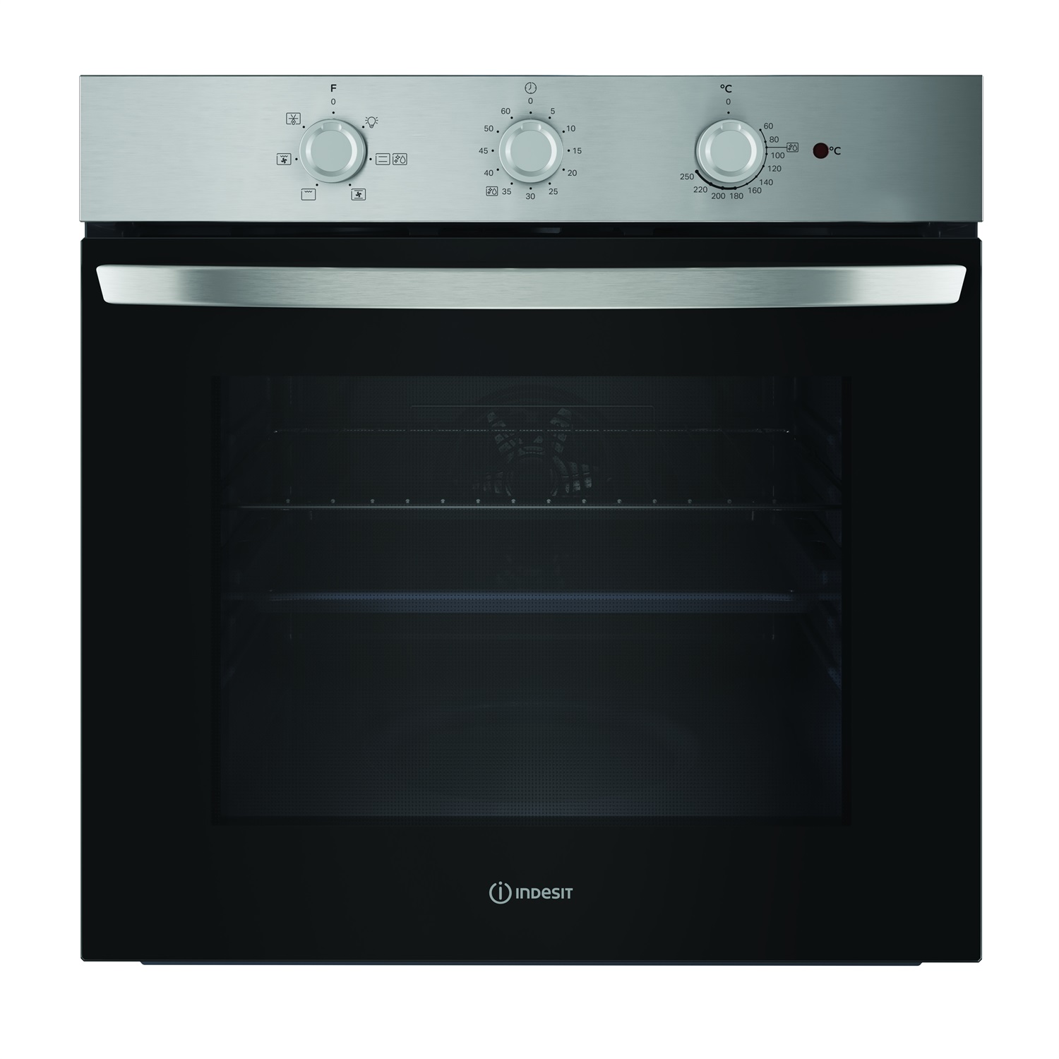 Indesit IO 2350H X Forno Elettrico da Incasso Multifunzione Inox, 66 Litri, Classe A, 6 Funzioni, Ventilato, Grill, Pulizia Steam&Clean
