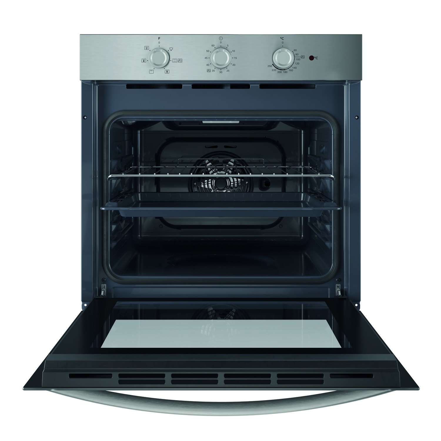 Indesit IO 2350H X Forno Elettrico da Incasso Multifunzione Inox, 66 Litri, Classe A, 6 Funzioni, Ventilato, Grill, Pulizia Steam&Clean
