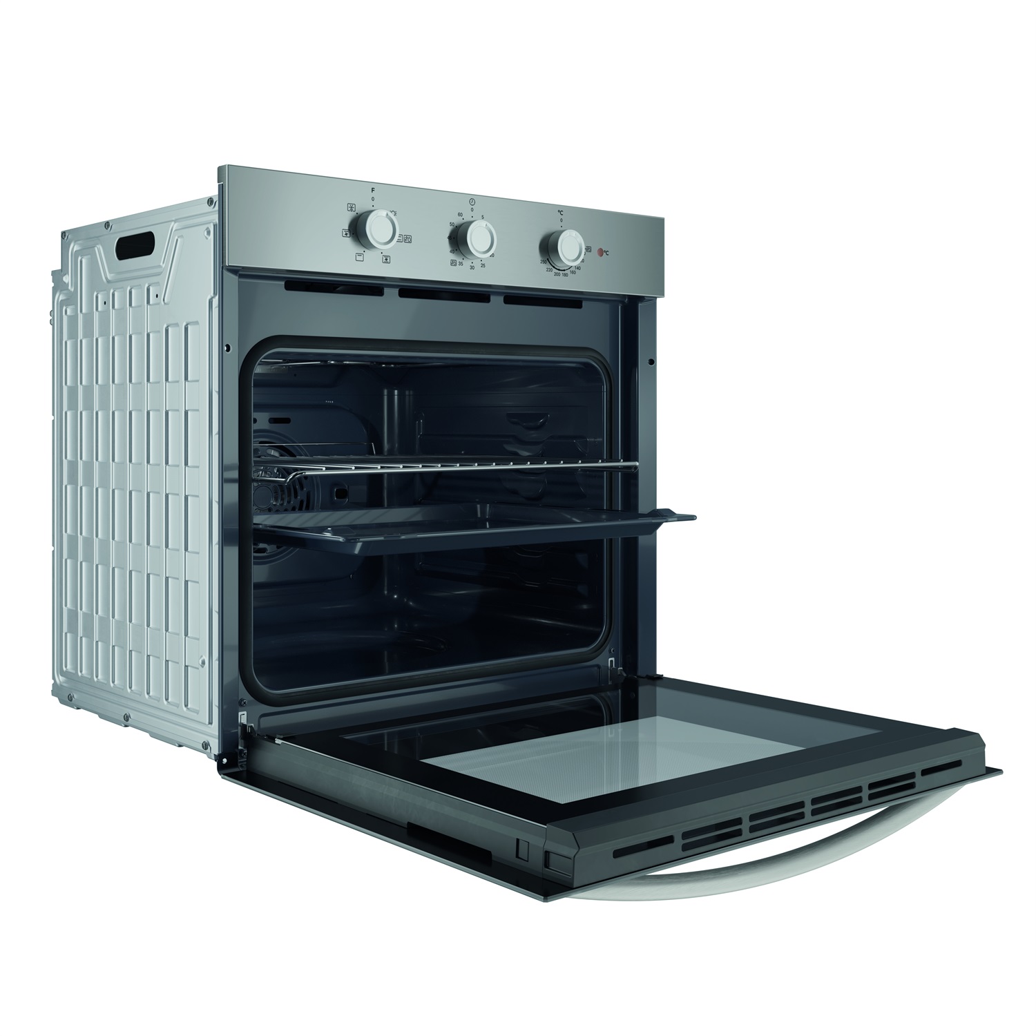 Indesit IO 2350H X Forno Elettrico da Incasso Multifunzione Inox, 66 Litri, Classe A, 6 Funzioni, Ventilato, Grill, Pulizia Steam&Clean