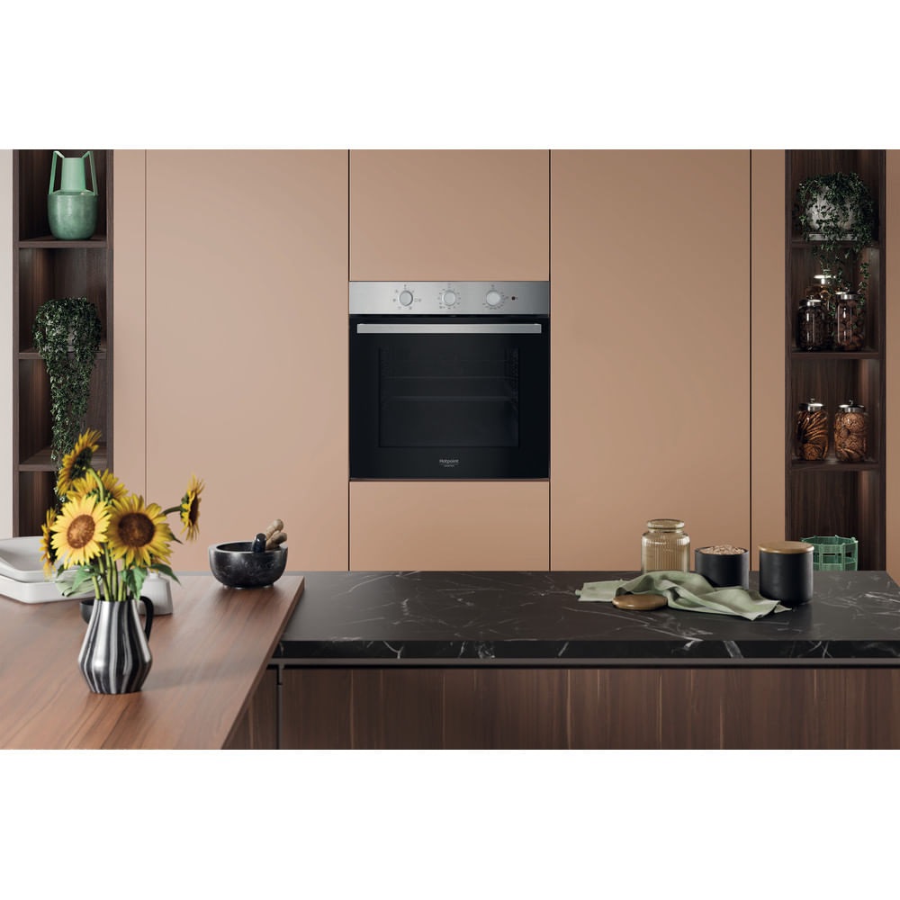Hotpoint Ariston Forno da Incasso Elettrico HAO 235H X - 71 Litri, Ventilato, Multifunzione, Idrolitico, Nero e Acciaio Inox