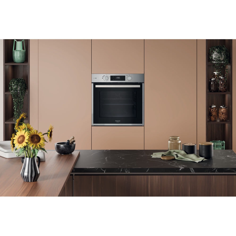 Hotpoint Ariston Forno Elettrico da Incasso HAO 854PS X - 71 Litri, Classe A , Multifunzione, Ventilato, Cottura a Vapore, Pulizia Pirolitica