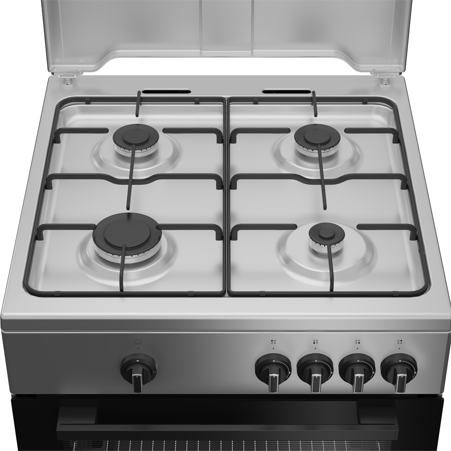 Indesit I6GGKMS Cucina a Gas 60cm, 4 Fuochi, Forno 64L, A , Acciaio Inox con Funzioni Click&Clean e Steam&Clean