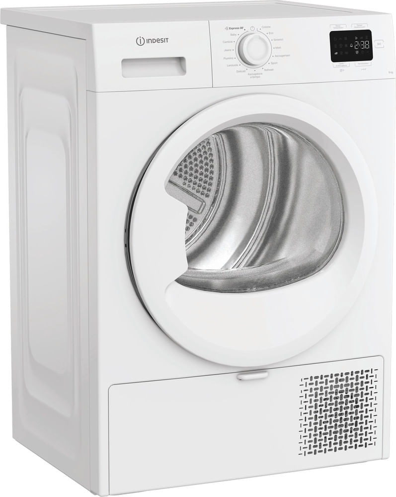 Indesit C YD 83D WW IT - Asciugatrice 8 Kg A Pompa di Calore, Libera Installazione, Classe D, Filtro 2 In 1, Ciclo Veloce, Cotone Eco, Refresh, EXPRESS 30'