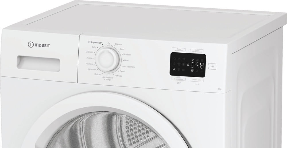 Indesit C YD 83D WW IT - Asciugatrice 8 Kg A Pompa di Calore, Libera Installazione, Classe D, Filtro 2 In 1, Ciclo Veloce, Cotone Eco, Refresh, EXPRESS 30'