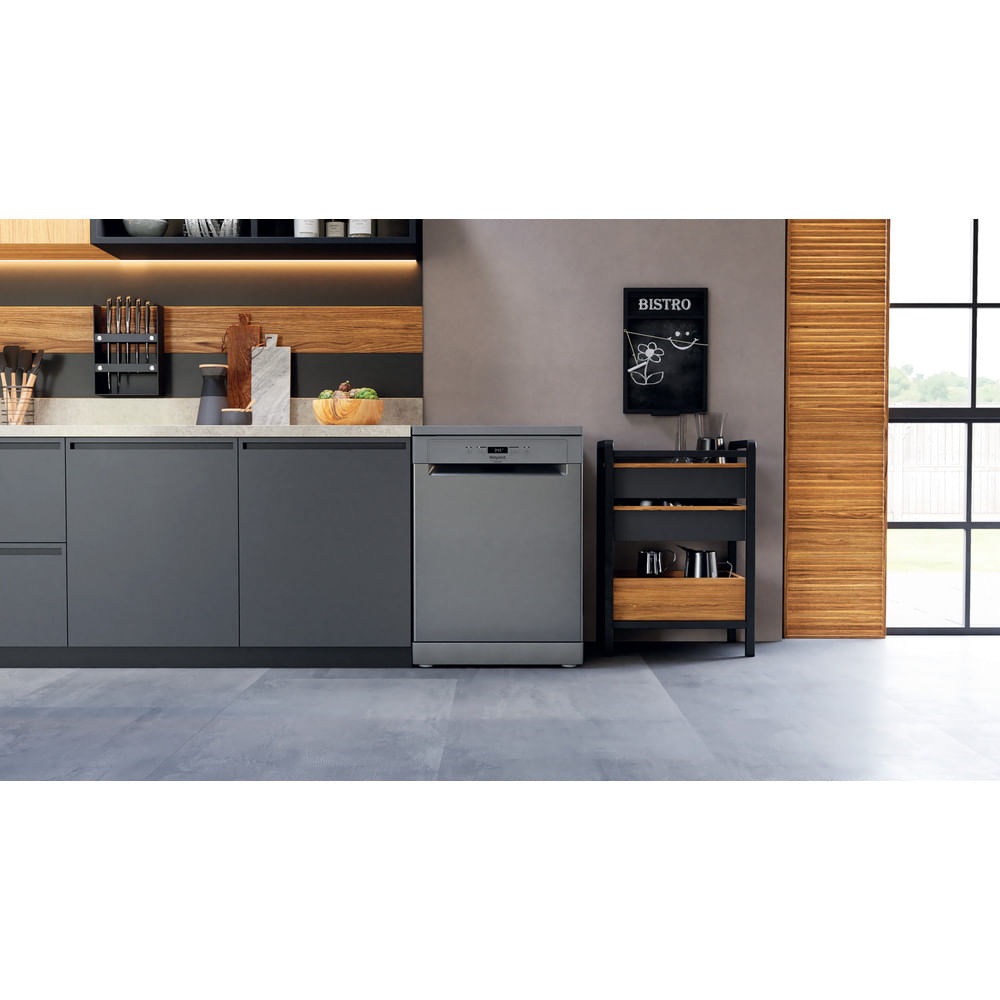 Hotpoint Ariston Lavastoviglie Libera Installazione HA2FFD14BX in Acciaio Inox, 60 cm, Grande Capacità