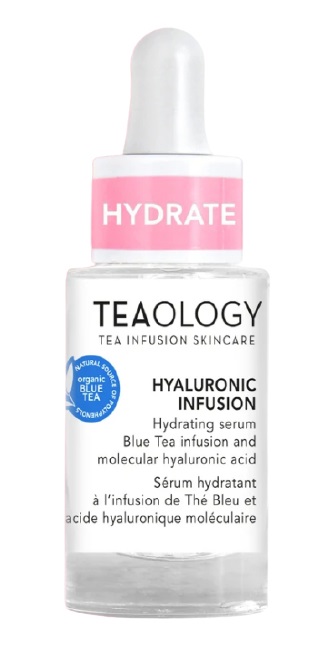 TEAOLOGY Hyaluronic Infusion Siero Idratante Intensivo 15 ml con Acido Ialuronico Molecolare e Infuso di Tè Blu Bio