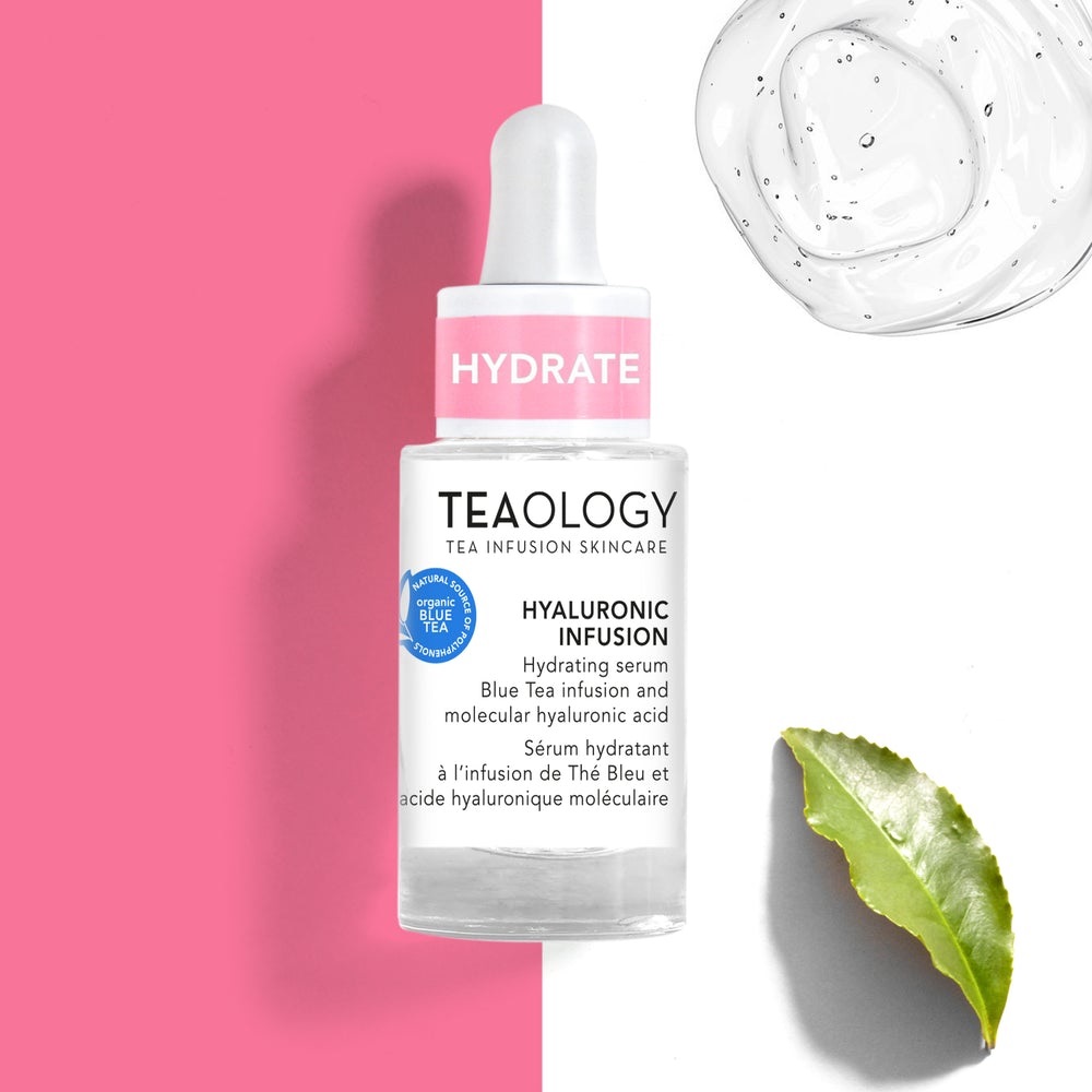 TEAOLOGY Hyaluronic Infusion Siero Idratante Intensivo 15 ml con Acido Ialuronico Molecolare e Infuso di Tè Blu Bio
