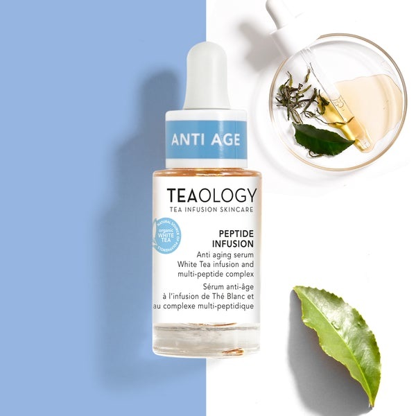 Teaology Peptide Infusion Siero per Viso Antietà 15 ml con Tè Bianco Bio e Complesso Multipeptidico