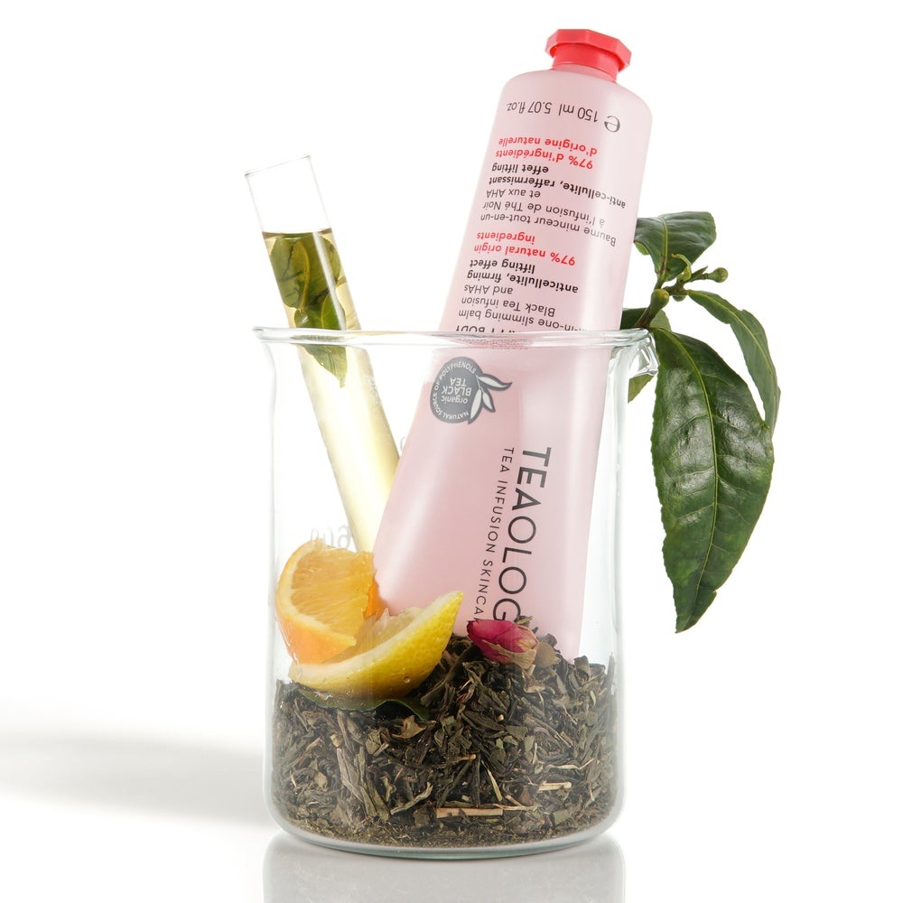 Teaology Happy Body Balsamo Snellente Multifunzionale 150 ml - Anticellulite, Rassodante, Effetto Lifting con Infuso di Tè Nero Bio e AHA
