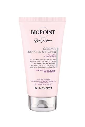 Biopoint Crema Mani & Unghie Idratante 75ml - Arricchita con Fico D'India e Rosa, Protegge e Idrata Pelli Delicate