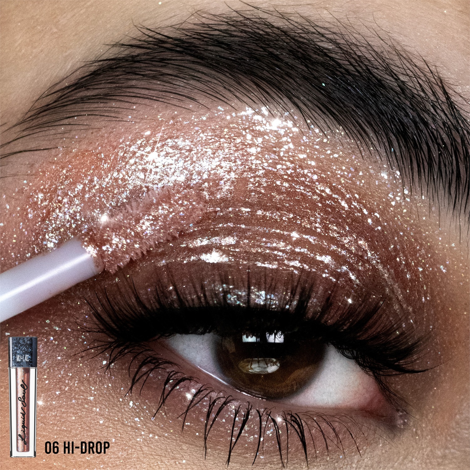 Mulac Liquid Soul Pigmento Liquido Multiuso 06 Hi-Drop - Opaco e Glitterato per Occhi, Viso e Labbra, 4 ml, Vegan e Cruelty Free