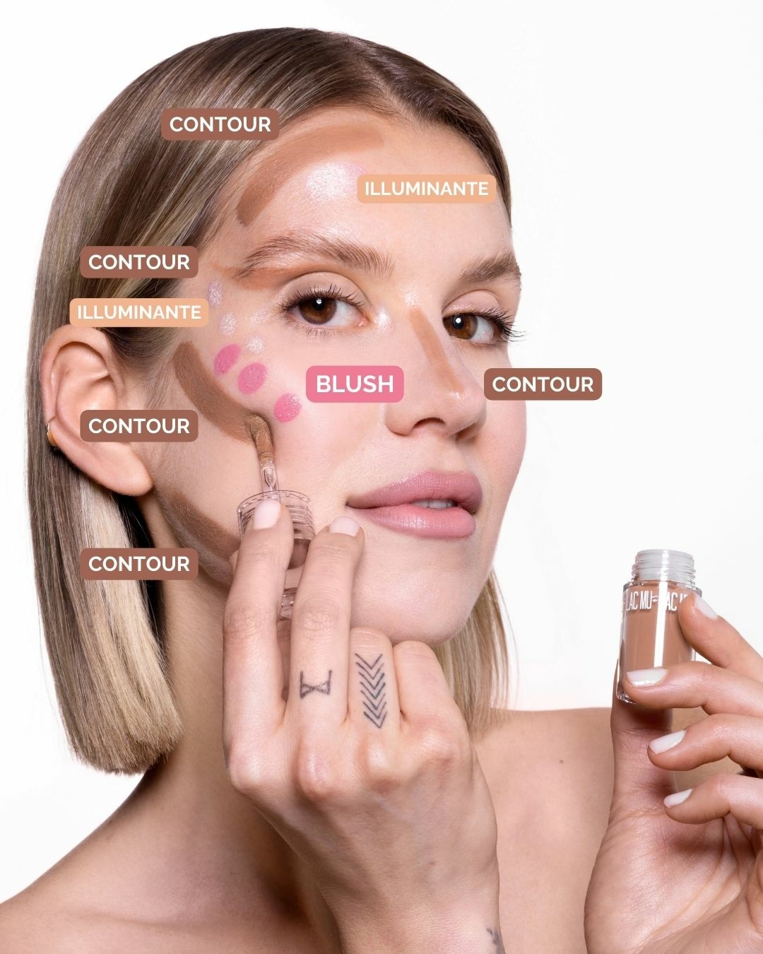 Mulac Cosmetics 3DVERSE Matt Liquid Contouring All Over Face IPNO3D 11 - 5 ml, Finish Opaco, Vegan