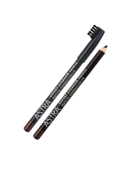Astra Expert Eyebrow Pencil Matita Sopracciglia EB1 Black con Pettinino Modellante - Ideale per Sopracciglia Sottili e Irregolari
