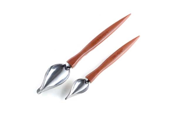 Silikomart Set di Cucchiai Decorativi in Acciaio e Plastica - 2 Pezzi per Decorazione di Torte e Dolci