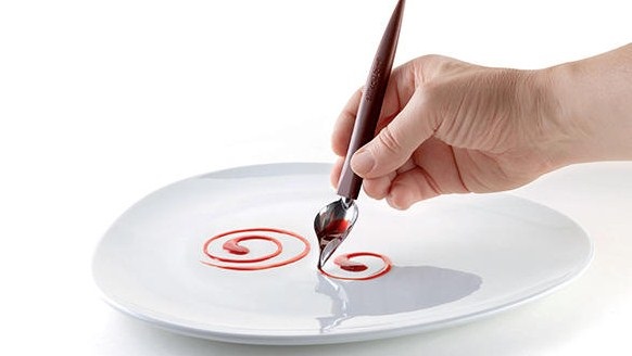 Silikomart Set di Cucchiai Decorativi in Acciaio e Plastica - 2 Pezzi per Decorazione di Torte e Dolci