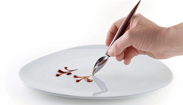 Silikomart Set di Cucchiai Decorativi in Acciaio e Plastica - 2 Pezzi per Decorazione di Torte e Dolci
