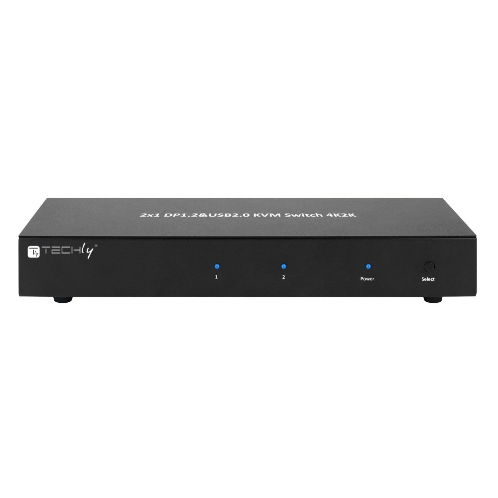 Techly IDATA DP-KVM2 Switch KVM 2 Porte DisplayPort 1.2 per Doppio Monitor - 4K Ultra HD