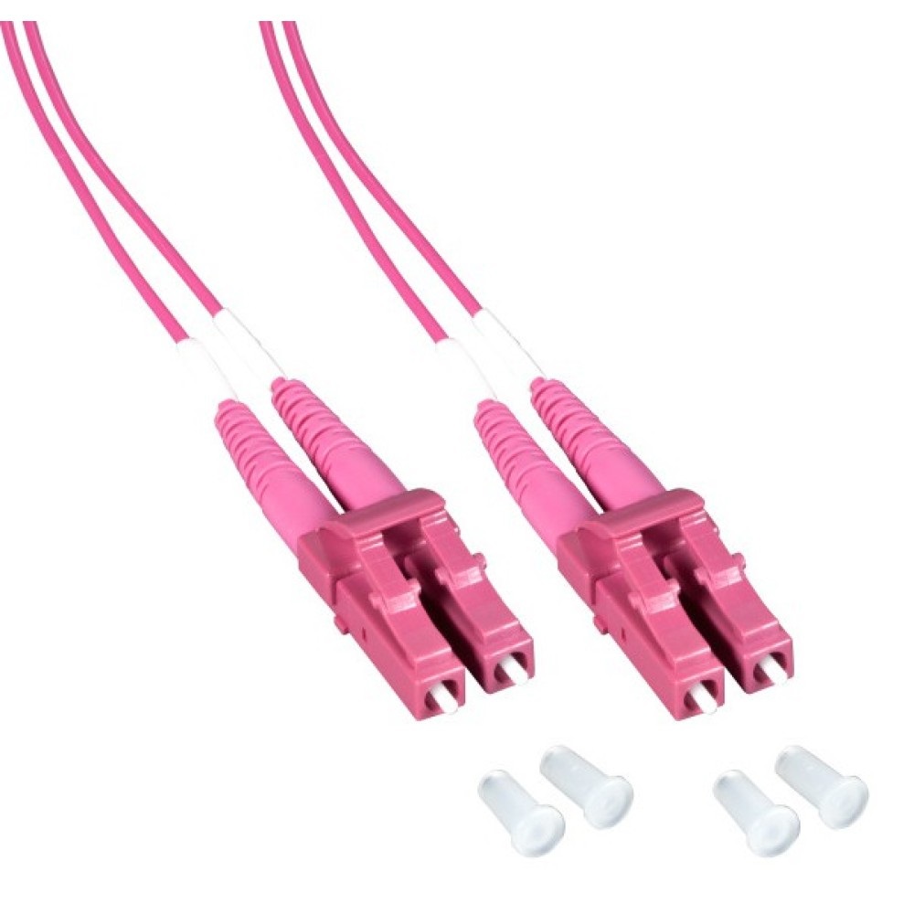 Techly Professional Cavo Fibra Ottica Multimodale OM4 LC/LC 50/125 3 m Fucsia